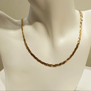 Collier Princesse Tressé en Or Jaune Or Gris Or Rose 18K