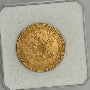 Pièce rare en or 5 Dollars US de 1881