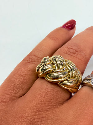 Bague tressée en or jaune 18k - taille 50 - 10.49 G