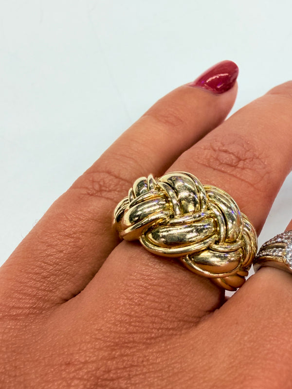 Bague tressée en or jaune 18k - taille 50 - 10.49 G