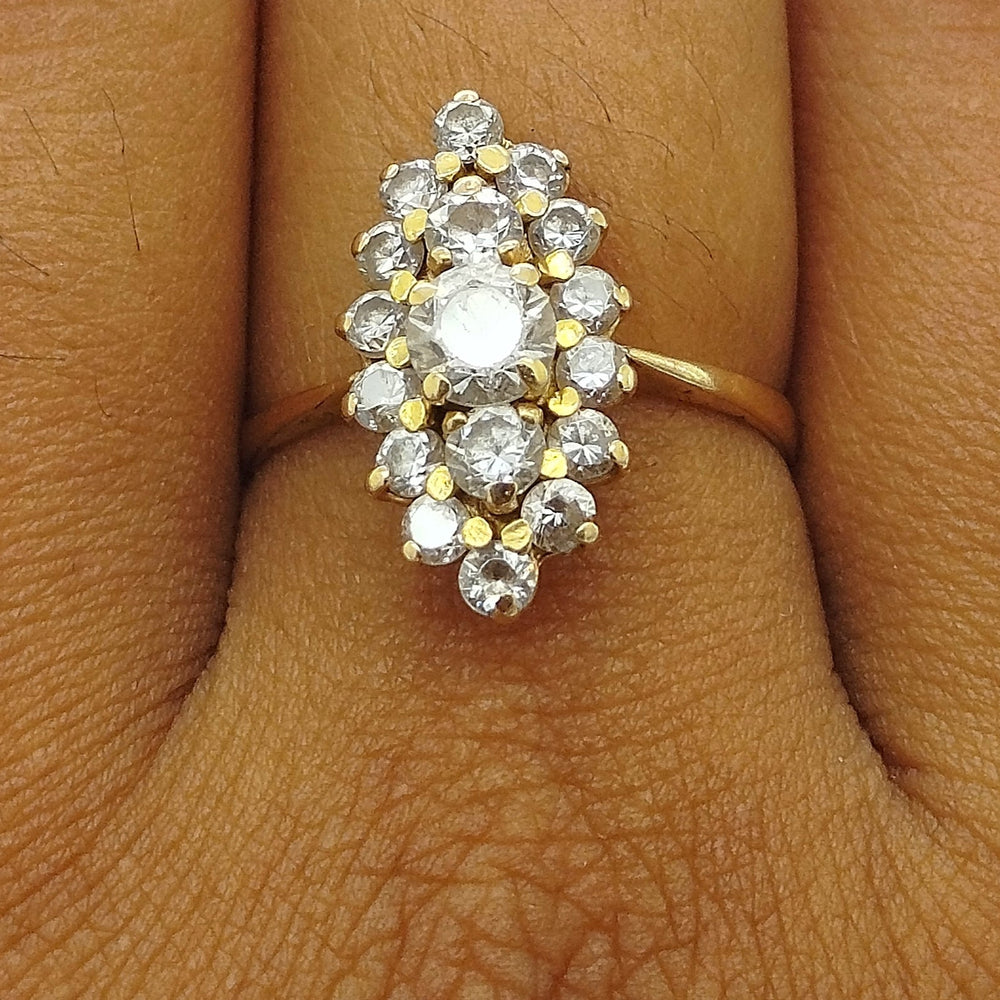 Bague marquise en Or Jaune 18 K