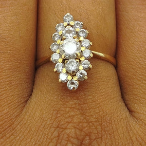 Bague marquise en Or Jaune 18 K