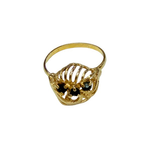 Bagues en or jaune 18k avec saphirs