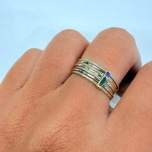 Bagues Semainier 3 Ors 18k Taille-57