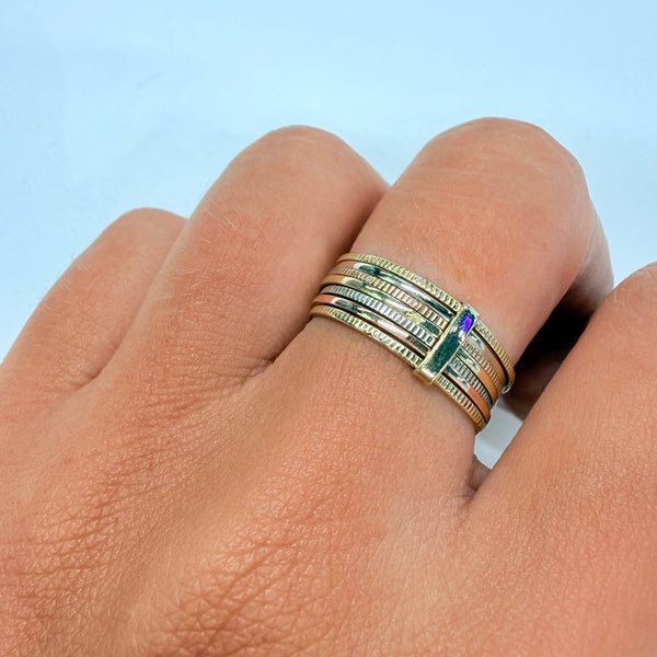 Bagues Semainier 3 Ors 18k Taille-57