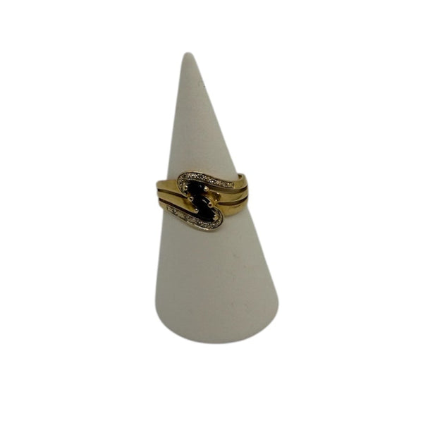 Bague en Or jaune 18 carats sertie de saphirs et diamants – Taille 56 4.02 Grs