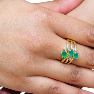 Bague en Or Jaune 18K - Taille 55 - 4.78 Grs