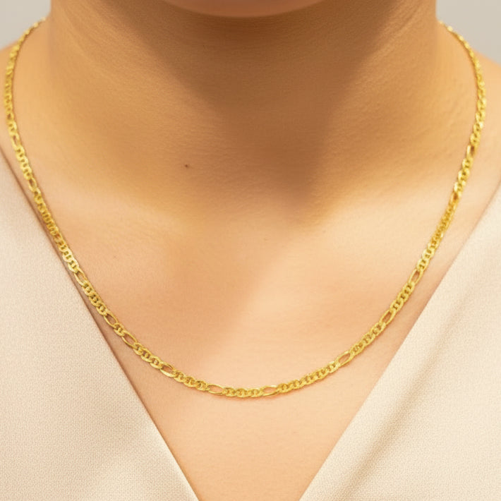 Collier Matinée Or Jaune Maille Figaro 18k - 16.36gr - 55cm