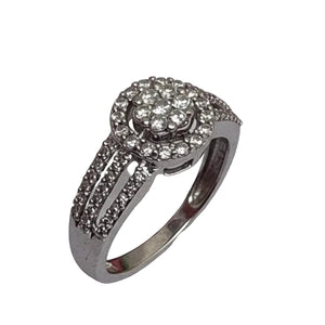 Bague en Or Gris 18K - 4.39 G avec Diamants
