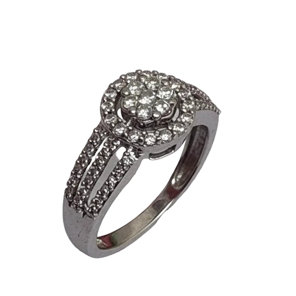 Bague en Or Gris 18K - 4.39 G avec Diamants