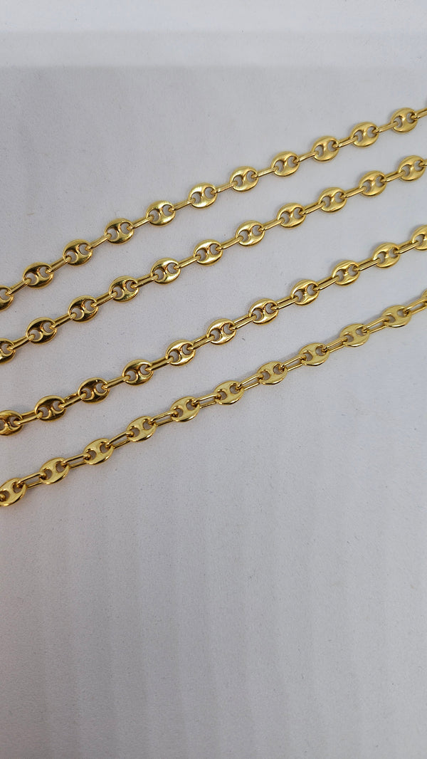 Collier Matinée Grains de Café en Or Jaune 18K