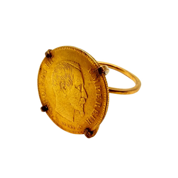 Authentique Bague Or 22 Carats avec pièces
