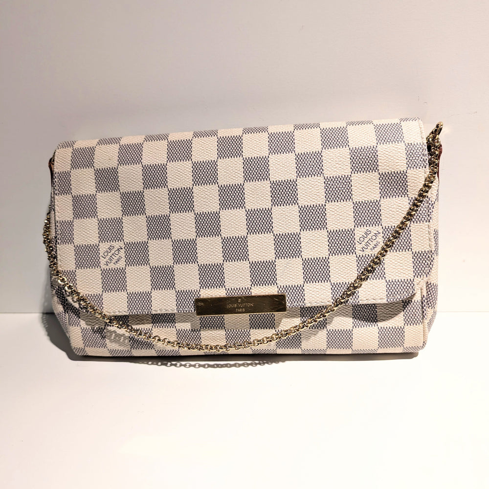 Sac à Main Louis Vuitton en Toile et Cuir Damier Beige
