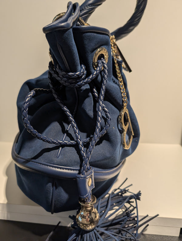 Sac Lancel Brigitte Bardot en Daim Bleu Foncé