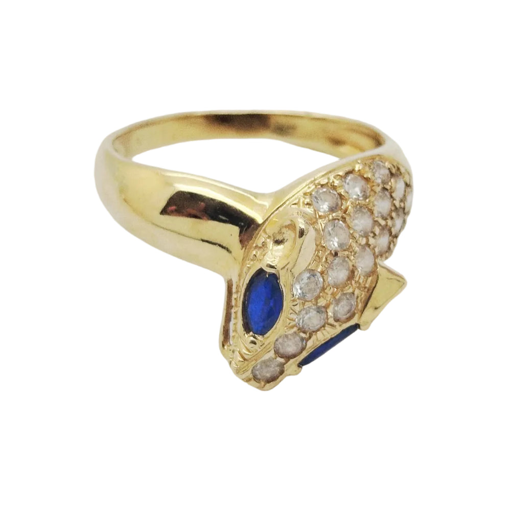 Sublime Bague Serpent Or Jaune 18 K - Taille 56 - 4.45 G