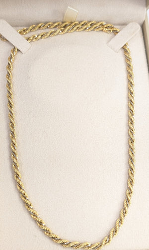 Collier Princesse en Or jaune et or blanc 18k 12.94 Grs