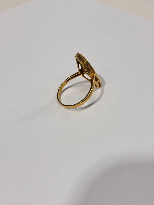 Bagues Marquise Or Jaune 18K Taille-55