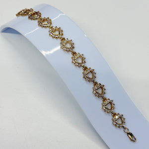 Bracelet Cœur et Zirconium en Or Jaune 18 K