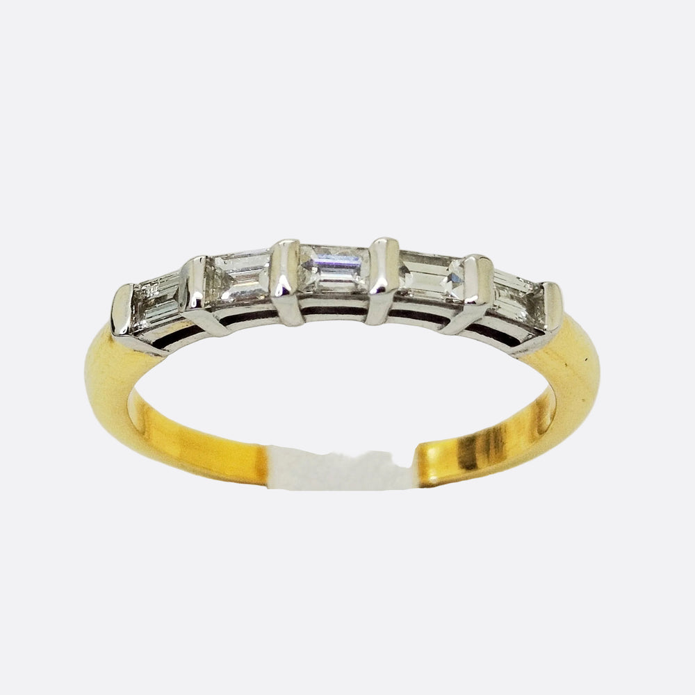 Bague en Or Jaune 18K avec Diamants - Taille 54 - 2.73g