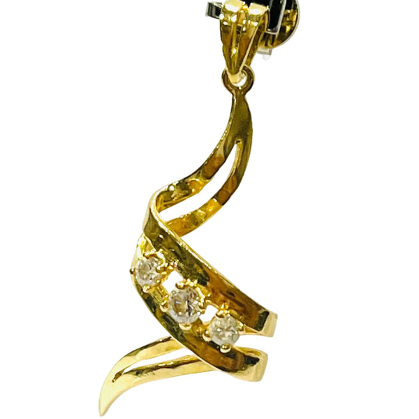 Pendentif en or jaune 18K avec Zirconium - 2.45gr