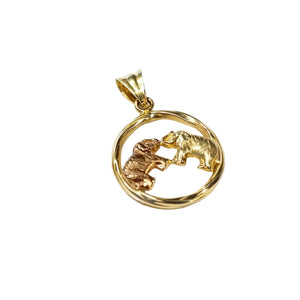Pendentif symbole éléphants bicolores en or 18K - 1.73 G