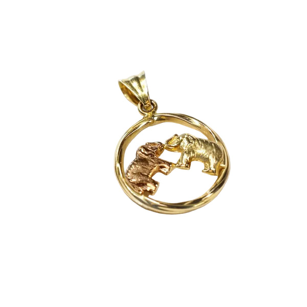 Pendentif symbole éléphants bicolores en or 18K - 1.73 G