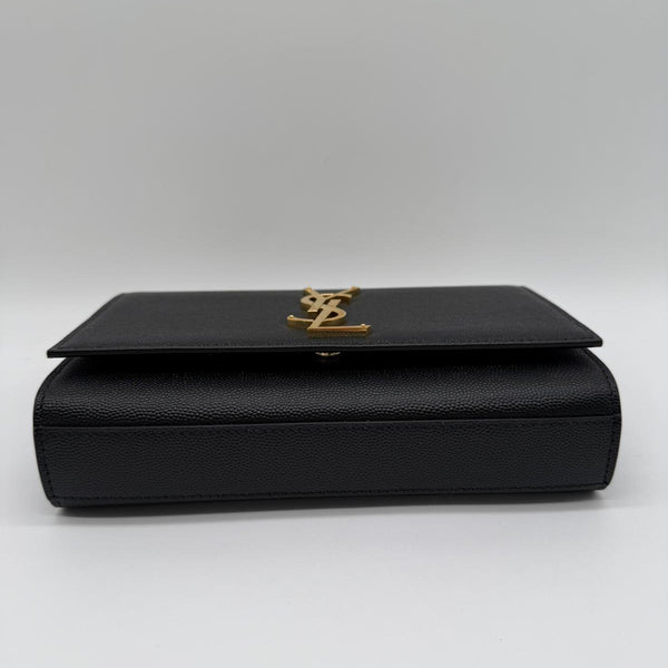 Saint Laurent - Sac Kate Small en Cuir Grainé Noir