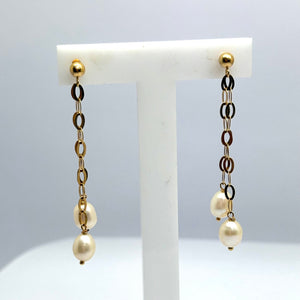 Boucles d'oreilles en or Jaune 18k Perle