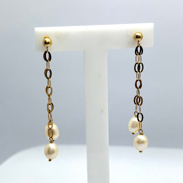 Boucles d'oreilles en or Jaune 18k Perle