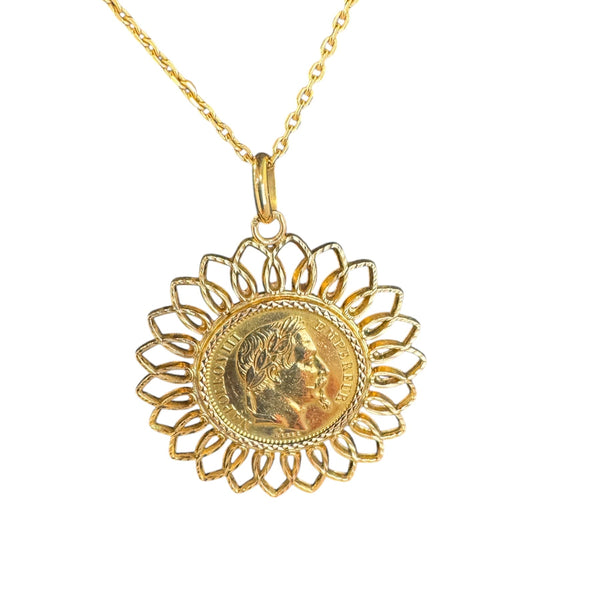 Pendentif pièce en Or Jaune 18k 10,50grs