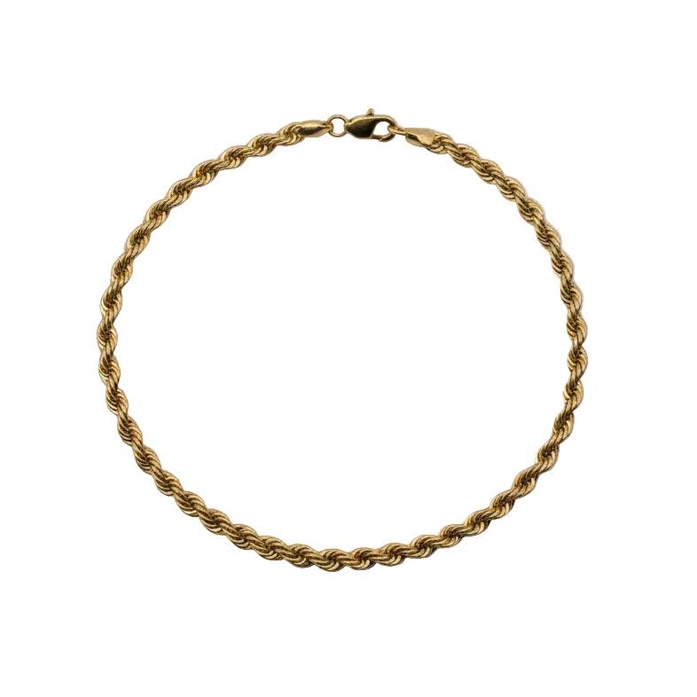 Bracelet or jaune 18K maille corde - L19cm - 3.45gr