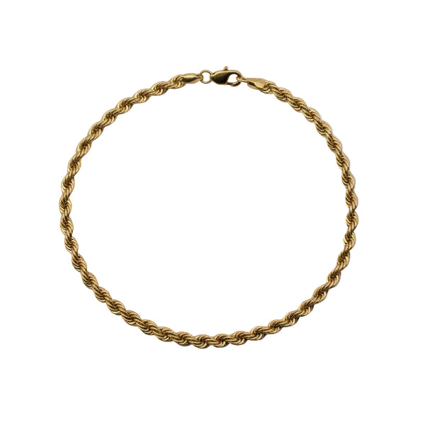 Bracelet or jaune 18K maille corde - L19cm - 3.45gr
