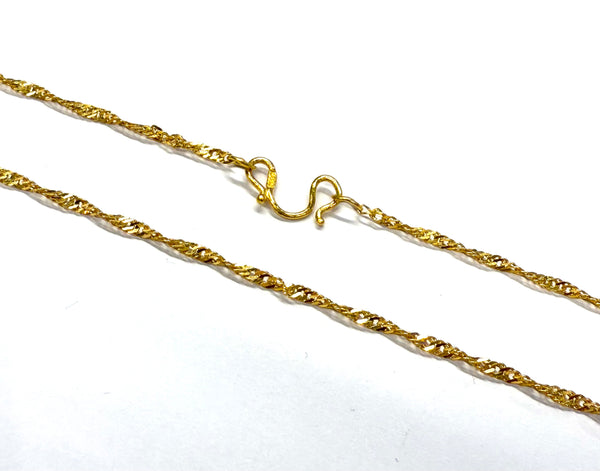 Collier Torsadée en Or Jaune 24k 4.34 Grs