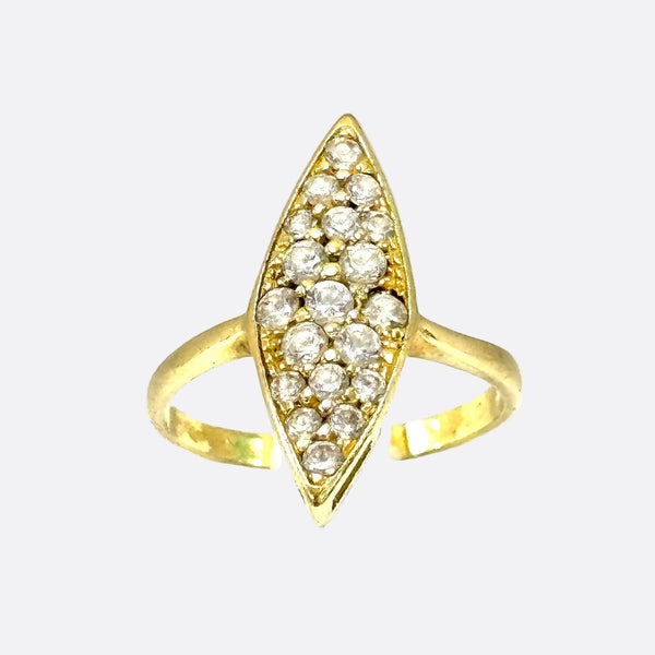 Bague Marquise en Or Jaune 18K - Taille 54 - 3.12g