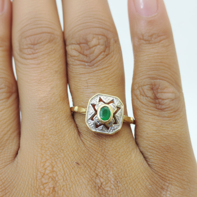 Vintage Bague Or Jaune 18K 2.99 Grs - Taille 57