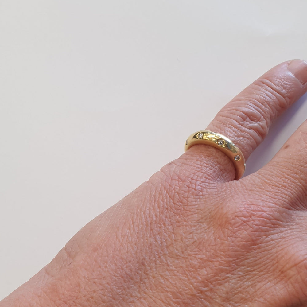 Bagues Fantaisie en  Or Jaune 18 K avec Diamants - 4.85 Grs