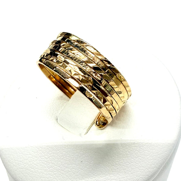 Bague semainier en or jaune 18K-taille 52