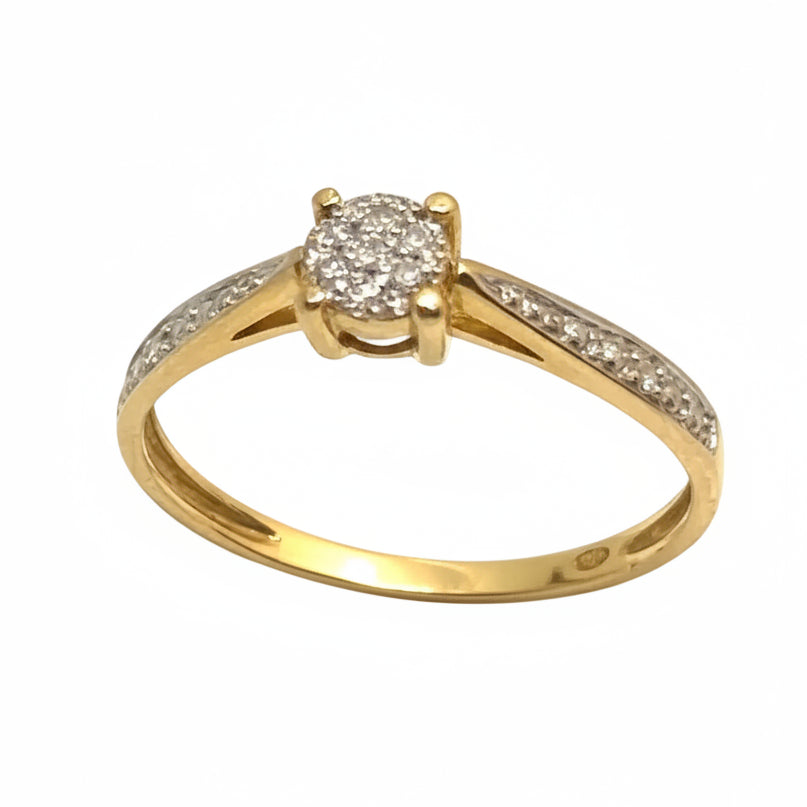 Bague Solitaire or jaune 18K - 1.32Grs  - T50