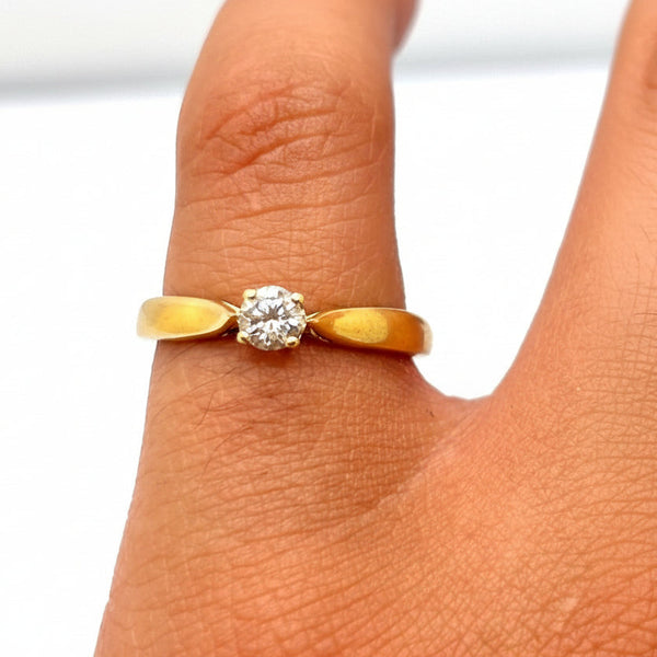 Solitaire diamant en or jaune 18k -  2.31 G