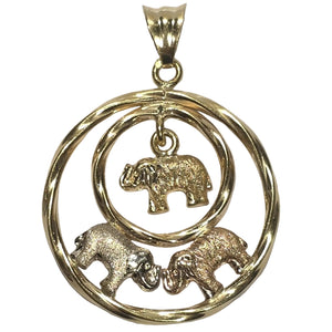 Pendentif élégant en 3 Ors 18K