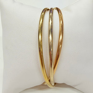 Bracelet jonc en or jaune, blanc et rose 18 K