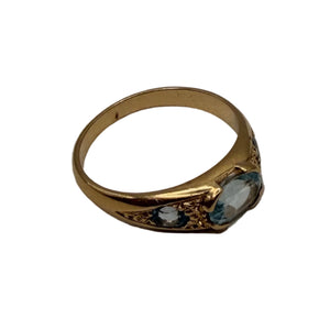 Bague en Or Jaune 18K - Topazes - T54 - 3.81G