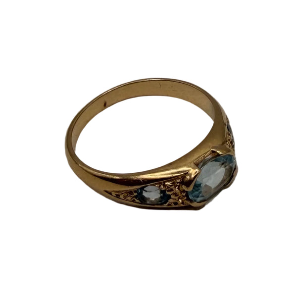 Bague en Or Jaune 18K - Topazes - T54 - 3.81G
