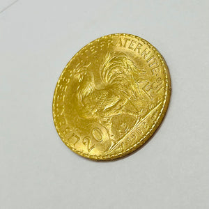 Pièce en Or jaune 20K -  Marianne Coq 1908 - 6.45 Grs