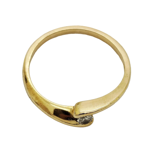 Bague Solitaire Or Jaune 18K avec Diamant