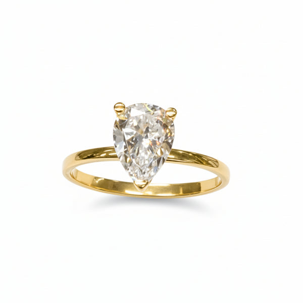 Bague Solitaire Or 18K - Taille 52 - 1.96 Grs