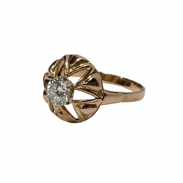 Bague en Or Jaune 18 Carats avec Zirconium