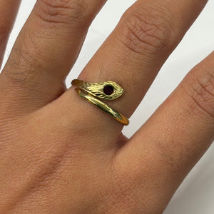 Bague serpent or jaune 18K - Taille 54