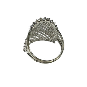 Bague en Or Blanc avec Cœur et Oxyde de Zirconium 18K