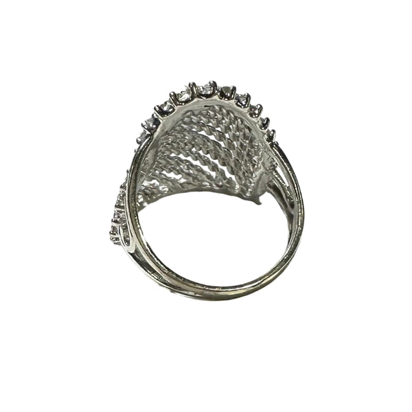 Bague en Or Blanc avec Cœur et Oxyde de Zirconium 18K
